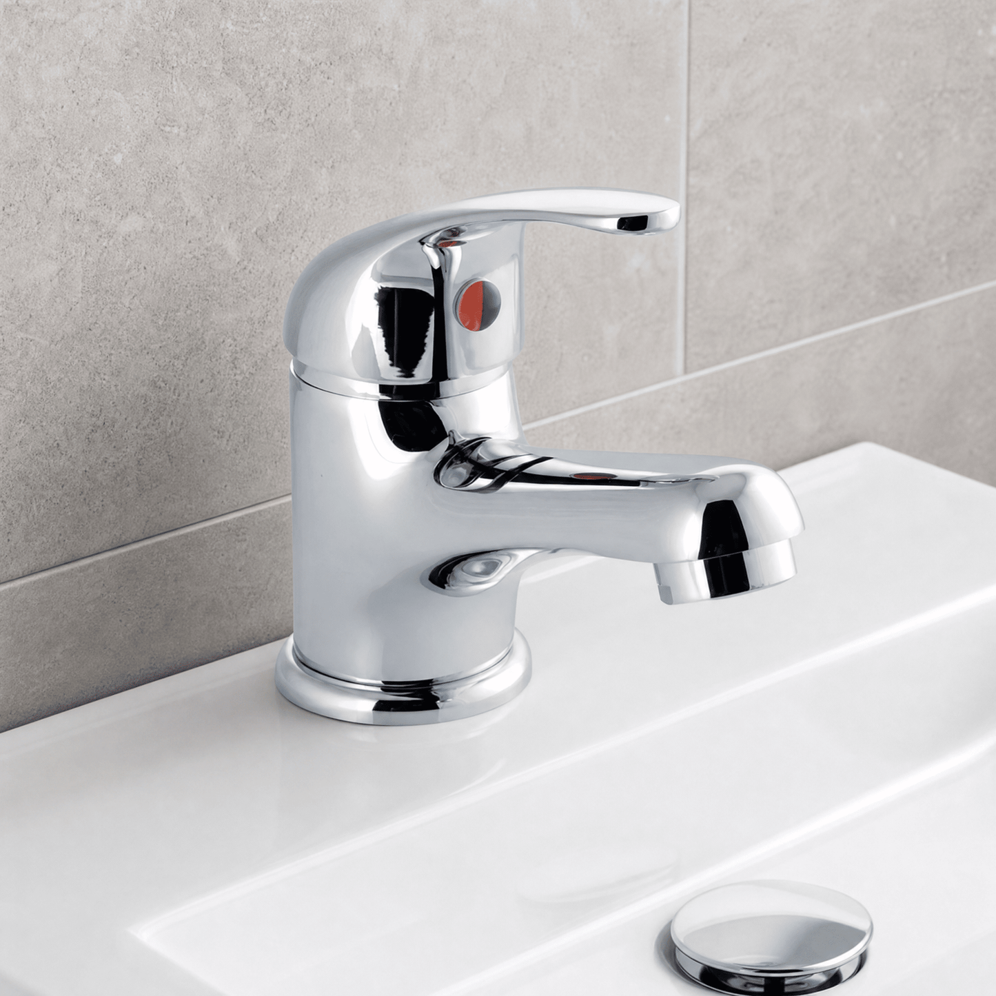 [BTTT002] Standard Single Lever Mono Basin Mixer Tap - Chrome - Silo