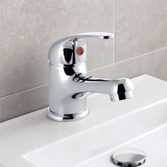 [BTTT002] Standard Single Lever Mono Basin Mixer Tap - Chrome - Silo