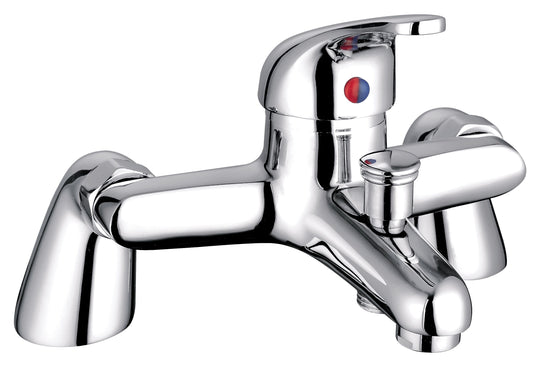 Standard Deck Mounted Single Lever Bath Shower Mixer Tap - Chrome