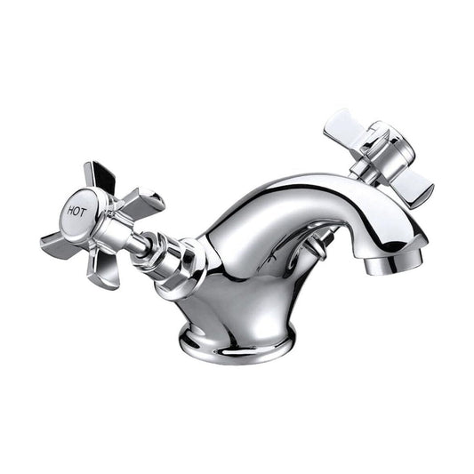 [BTTT202] Traditional Crosshead Mono Basin Mixer Tap - Chrome - Cutout