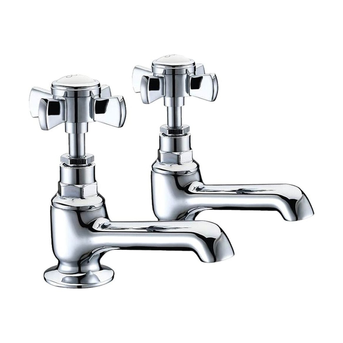 [BTTT206] Traditional Crosshead Bath Pillar Taps - Chrome - Cutout