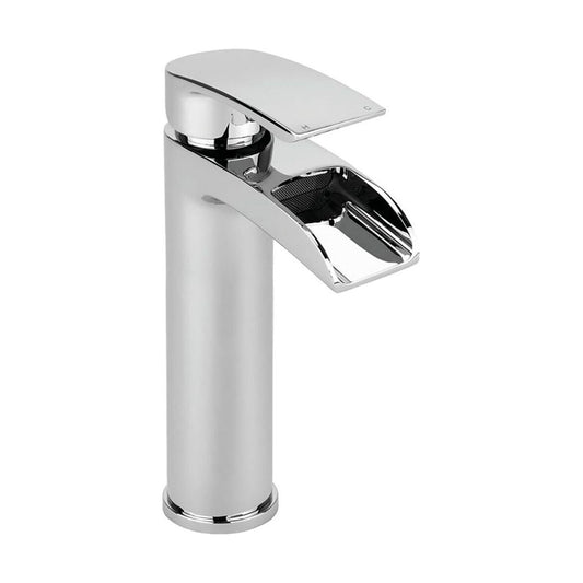 [BTTT303] Contemporary Bathroom Mono Basin Tap – Square Lever, 150 x 92mm, Chrome - Cutout