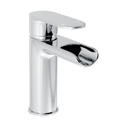 [BTTT502] Contemporary Bathroom Mono Basin Tap – Round Lever, 122 x 58mm, Chrome - Cutout