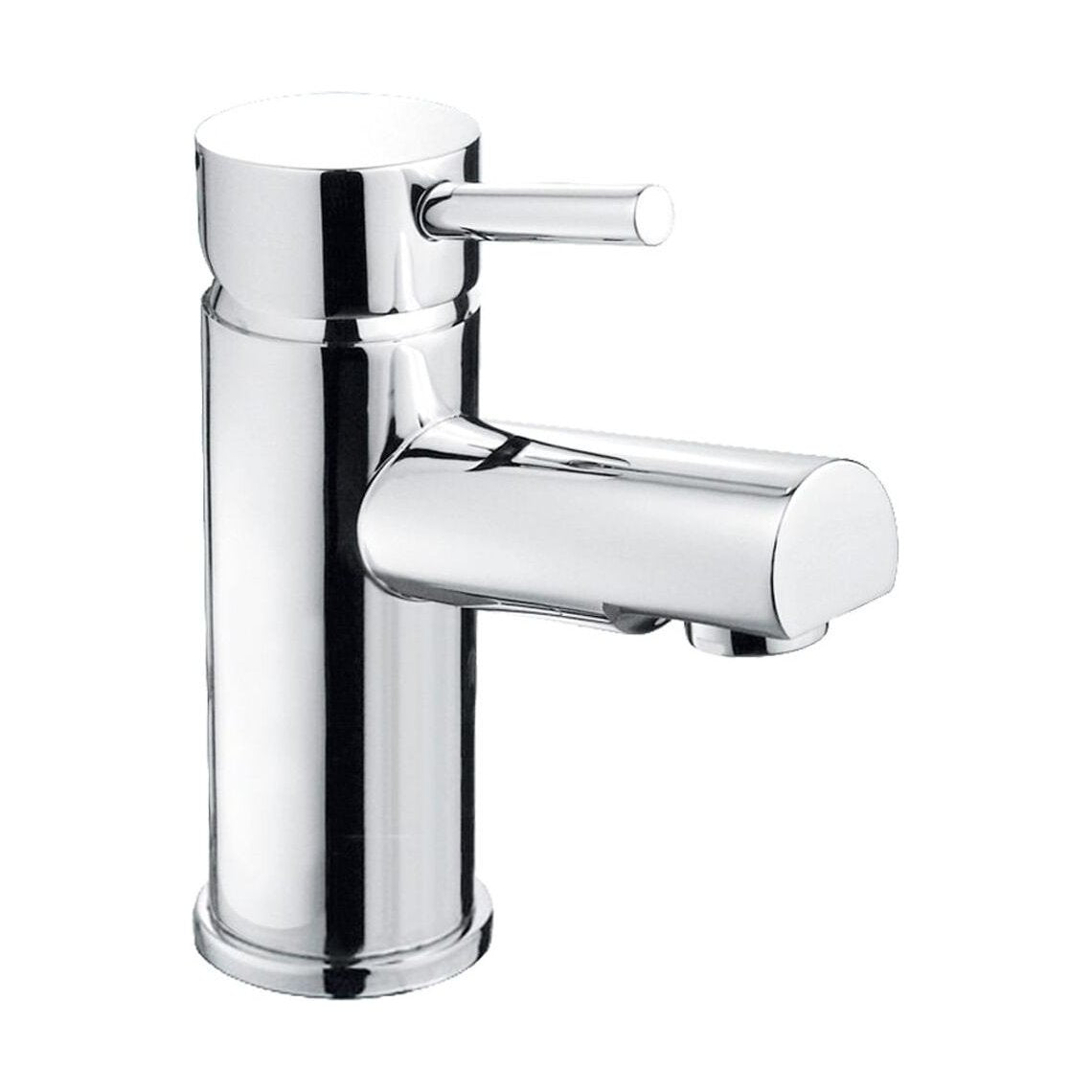 [BTTT702] Contemporary Minimalist Round Mono Basin Mixer Tap - Chrome - Cutout