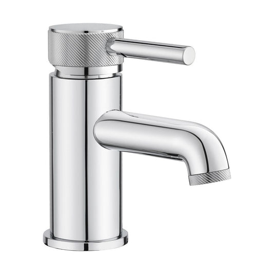 [BTTT750] Round Mono Basin Mixer Tap with Industrial Style Detailing - Chrome - Cutout