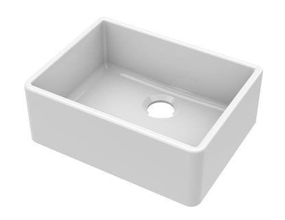 Nuie Single Bowl 595 x 450 x 220mm Fireclay White Butler Sink