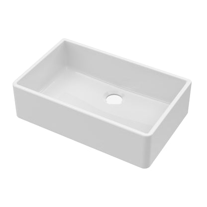 Nuie Single Bowl 795 x 500 x 220mm Fireclay White Butler Sink