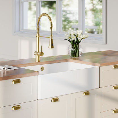 Nuie 1 Tap Hole Single Bowl 795 x 500 x 220mm Fireclay White Butler Sink