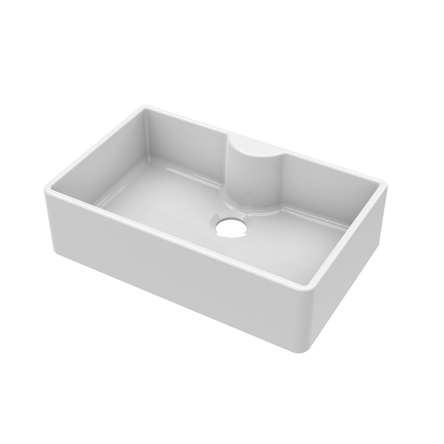 Nuie Single Bowl 795 x 500 x 220mm Fireclay White Butler Sink With Tap Ledge