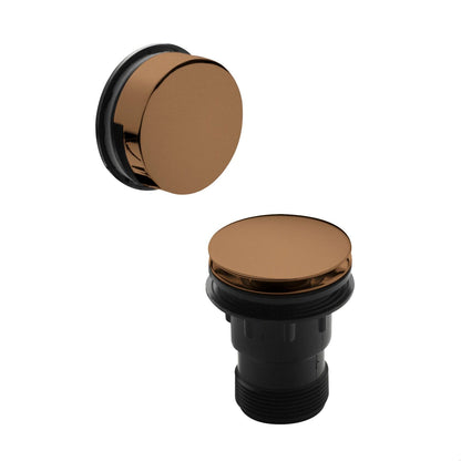 [BWE1527] Contemporary Push Button Round Bath Tub Waste for Baths Up to 13mm Thick - Multiple Colours - Cutout