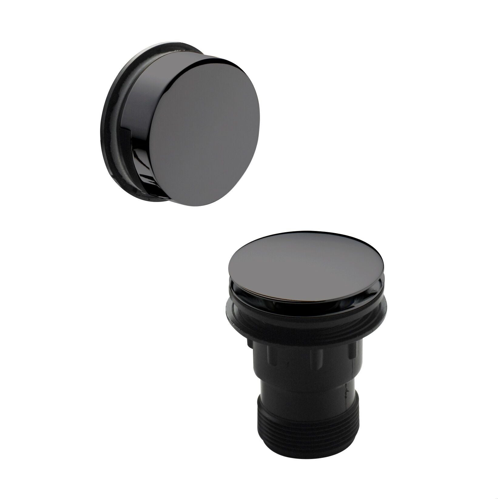 [BWE727] Contemporary Push Button Round Bath Tub Waste for Baths Up to 13mm Thick - Multiple Colours - Cutout