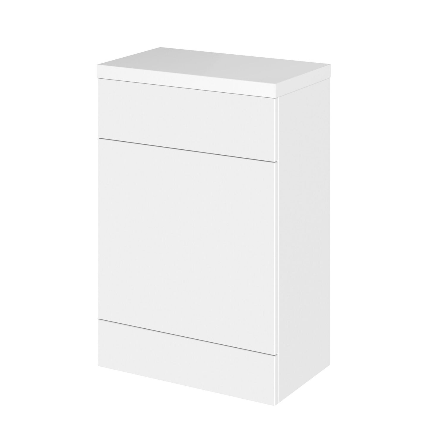 Hudson Reed Fusion 600mm Gloss White Floor Standing WC Unit with Polymarble Worktop