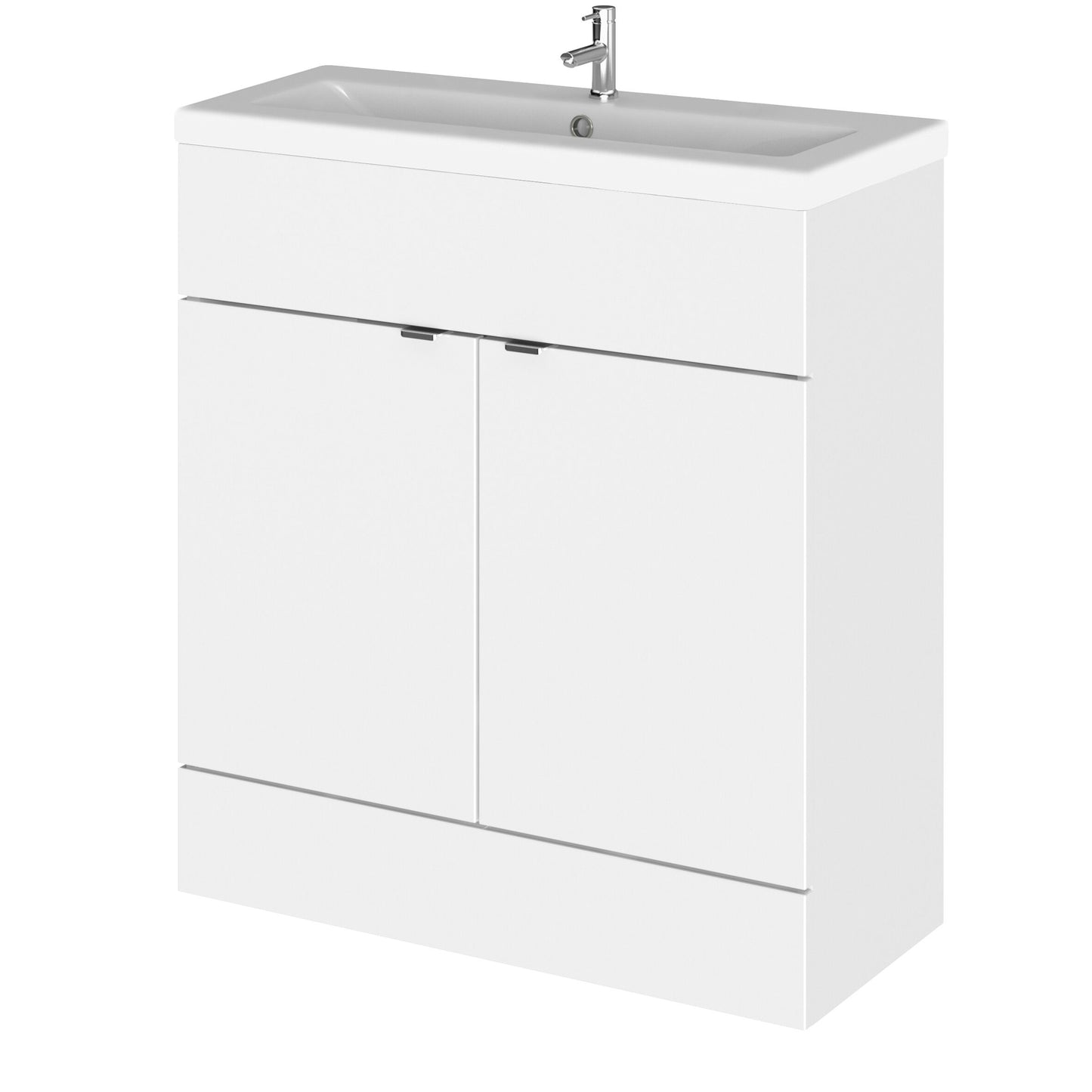 Hudson Reed Fusion 800mm Gloss White Floor Standing 2 Door Vanity Unit & Basin