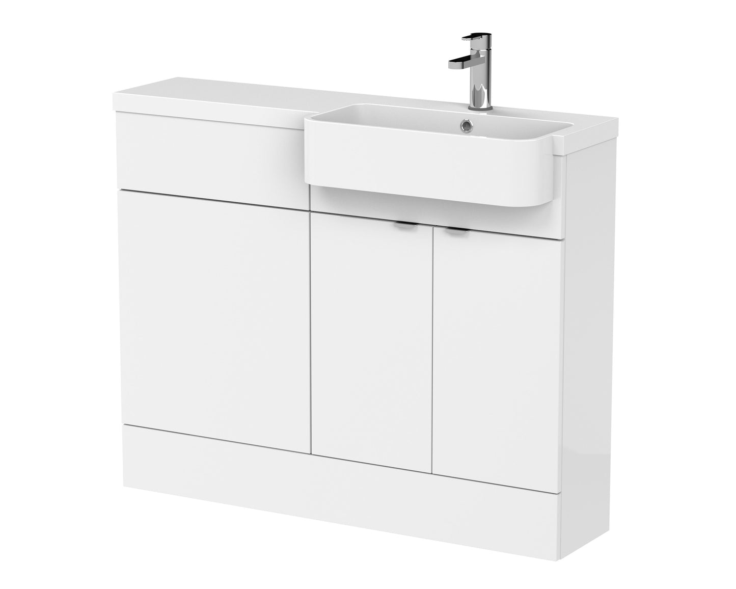 Hudson Reed Fusion 1100mm Floor Standing 2 Door Vanity Unit & Toilet Combination with Semi Recessed Basin