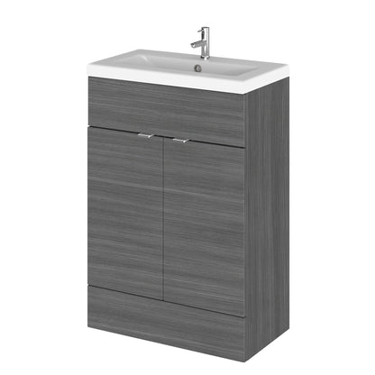 Hudson Reed Fusion 600mm Floor Standing 2 Door Vanity Unit & Ceramic Basin
