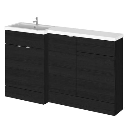 Hudson Reed Fusion 1500mm Charcoal Black Left Hand Floor Standing 2 Door Vanity Basin & Toilet Combination