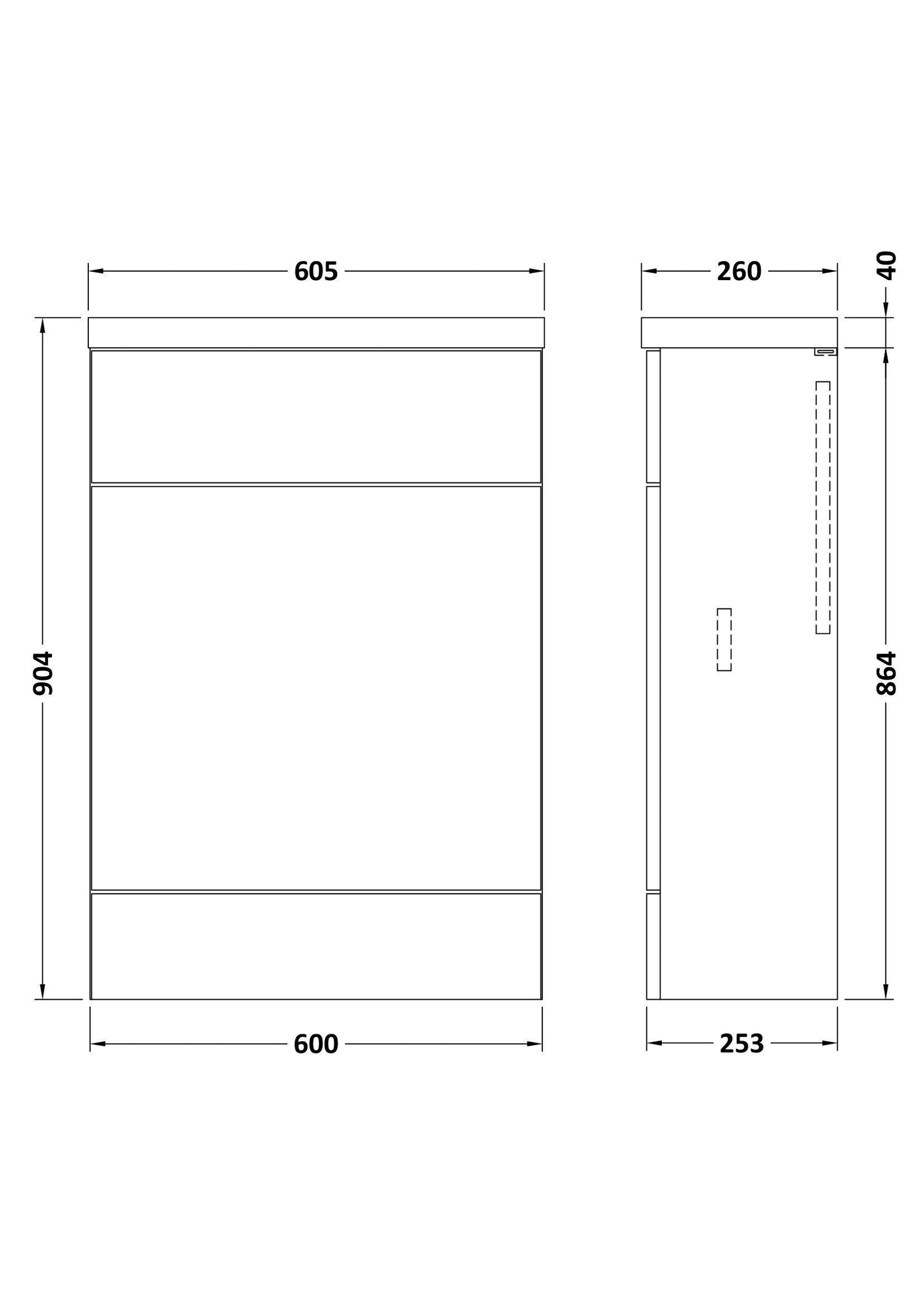 Hudson Reed Fusion 600mm Gloss Grey Floor Standing Compact WC Unit with Polymarble Worktop
