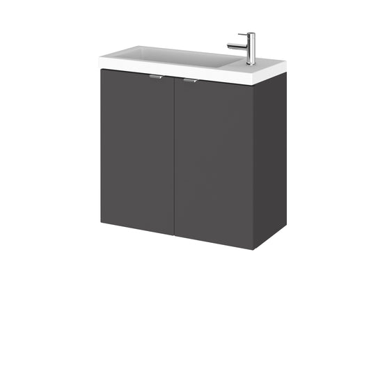 Hudson Reed Fusion 600mm Wall Hung 2 Door Vanity Unit & Basin With Soft Close Doors