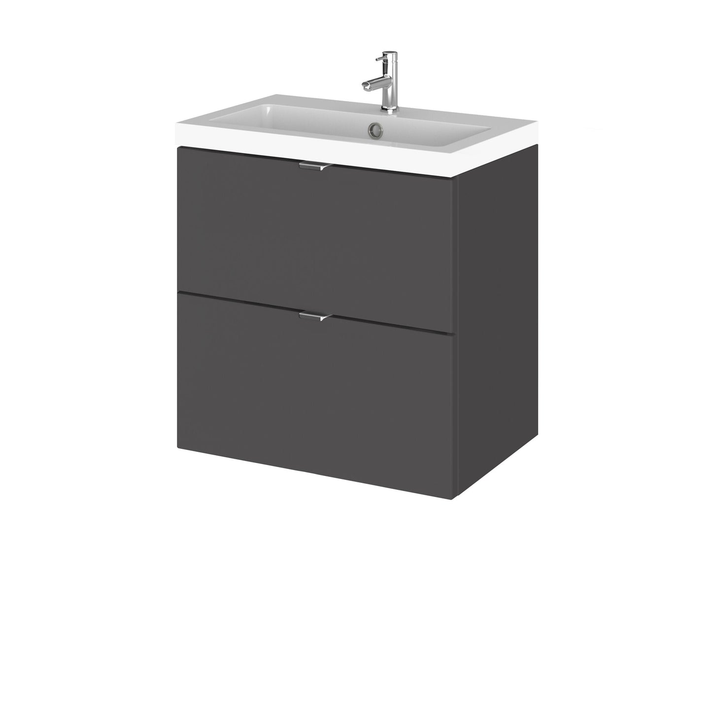 Hudson Reed Fusion 500mm Wall Hung 2 Drawer Vanity Unit & Basin With Soft Close Drawers