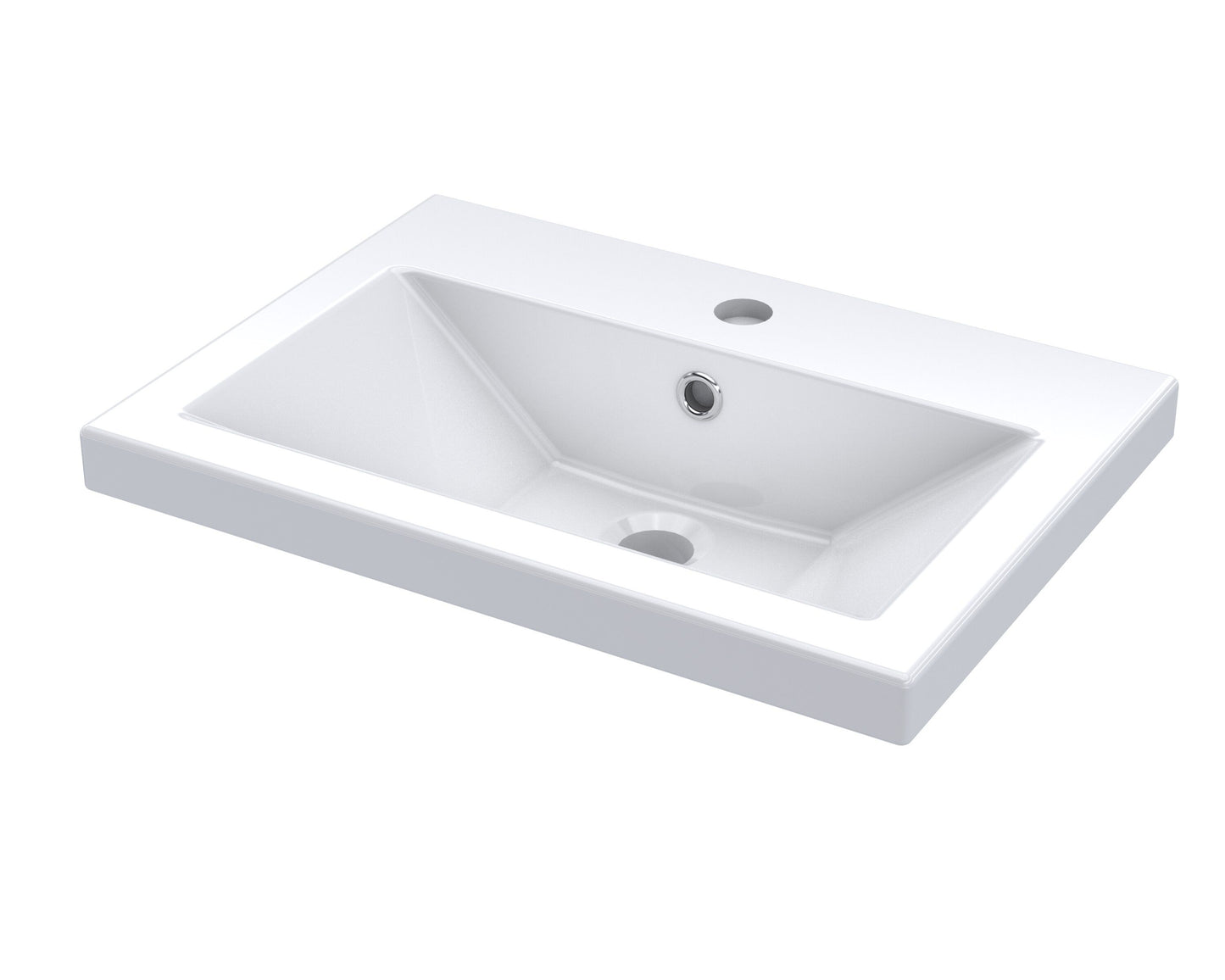 Arno Compact 520mm Ceramic Basin 1 Tap Hole