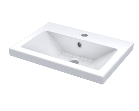 Arno Compact 520mm Ceramic Basin 1 Tap Hole
