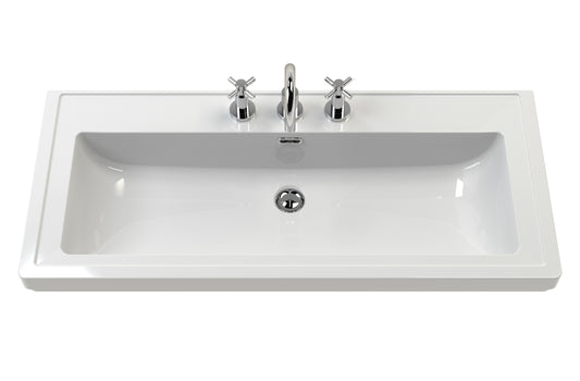 1000mm Classic Fireclay Basin - 3 Tap Hole