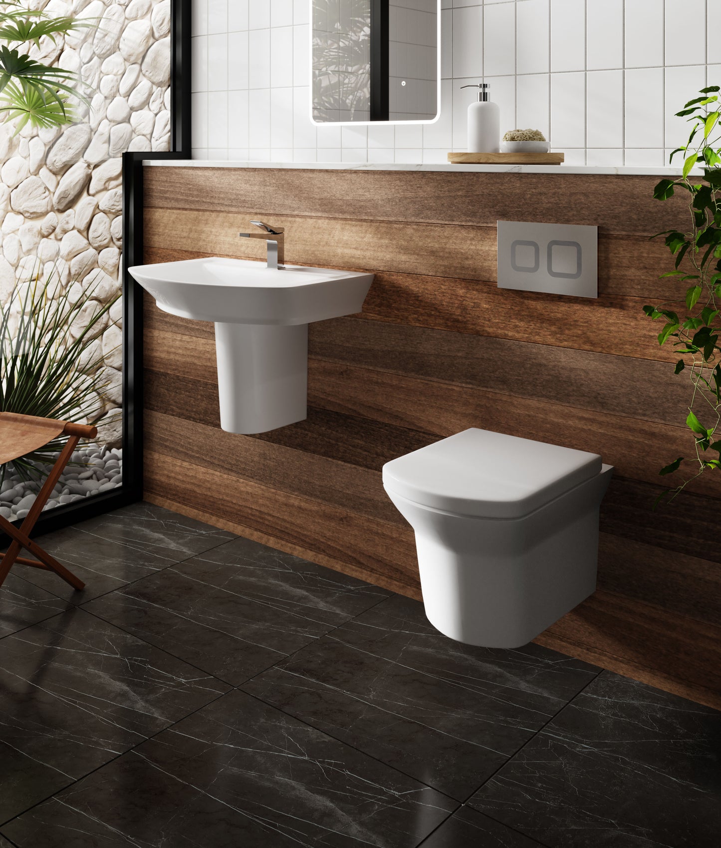 Hudson Reed Maya 650mm Basin & Semi Pedestal