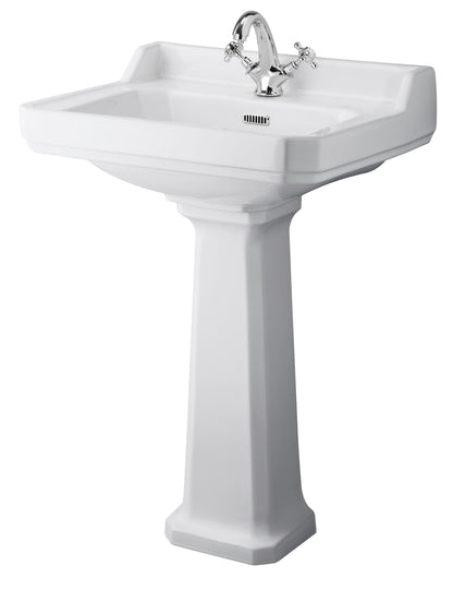 Hudson Reed Richmond Traditional 600mm 1 Tap Hole Basin & Pedestal