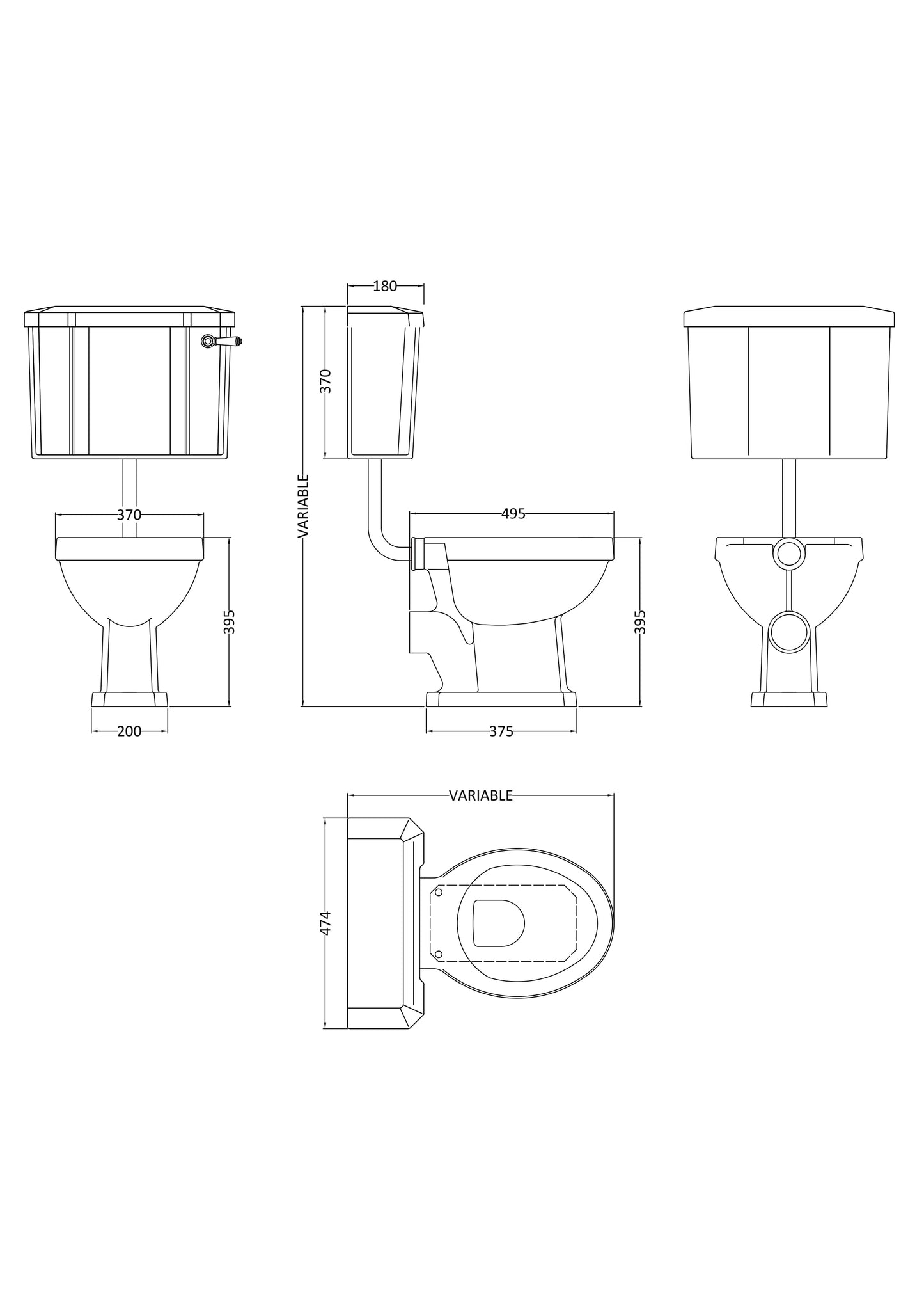 Hudson Reed Richmond Traditional Low Level Toilet
