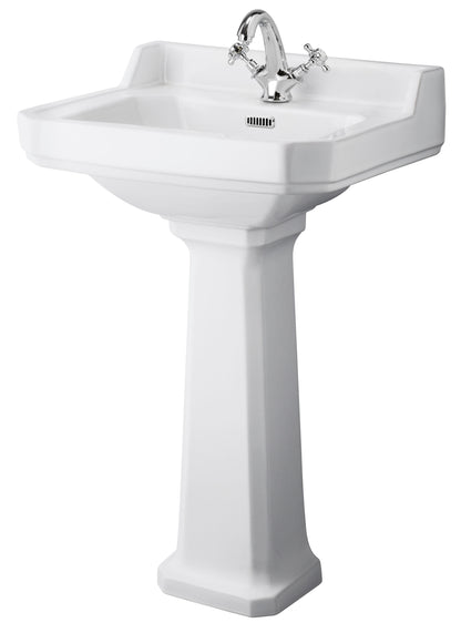 Hudson Reed Richmond 560mm Comfort Height 1 Tap Hole Pedestal Basin