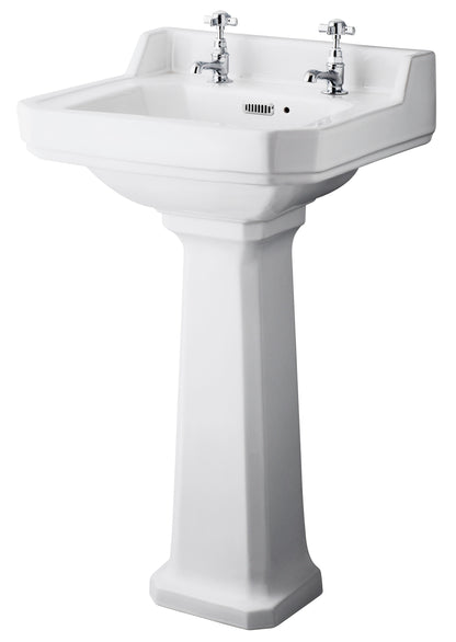 Richmond 500mm 2 Tap Hole Basin & Comfort Height Pedestal