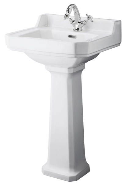Hudson Reed Richmond 500mm Comfort Height 1 Tap Hole Pedestal Basin
