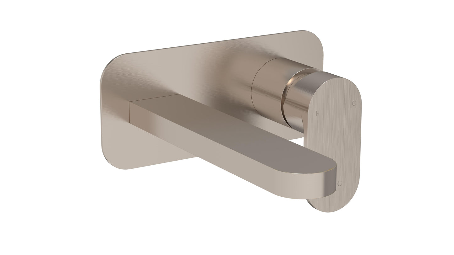 Chlemsford Wall Mounted 2 Tap Hole Basin Mixer With Plate