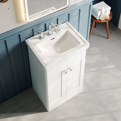 Nuie Classique 500mm Floor Standing 2 Door Vanity Basin Unit With 3 Tap Hole Basin