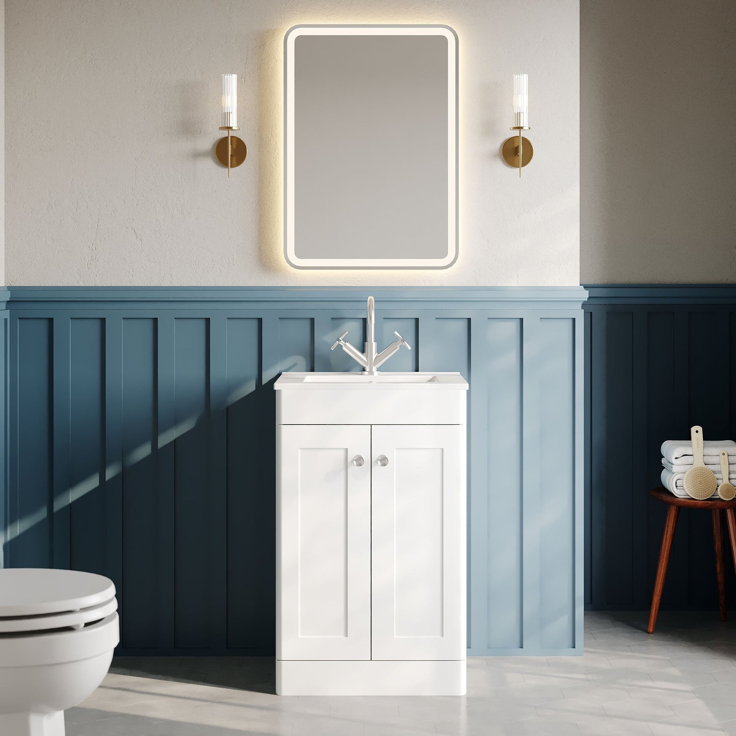 Nuie Classique 500mm Floor Standing 2 Door Basin Unit With Basin