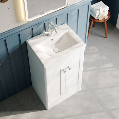 Nuie Classique 500mm Floor Standing 2 Door Vanity Unit With Basin