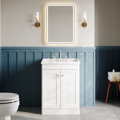Nuie Classique 600mm Floor Standing Vanity Unit With 3 Tap Hole Basin
