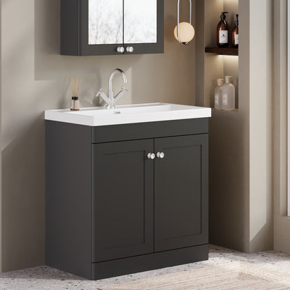 Classique 800mm Floor Standing 2-Door Vanity with Basin - 1 Tap Hole