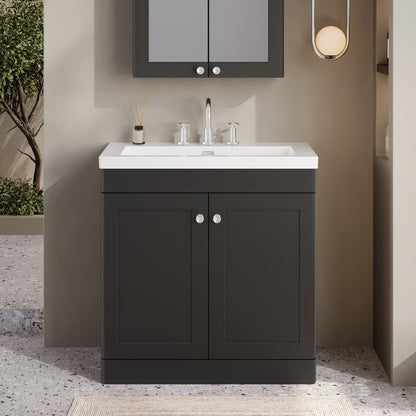 Classique 800mm Floor Standing 2-Door Vanity with Basin - 3 Tap Hole