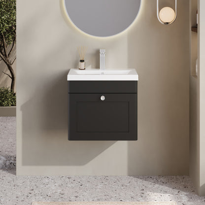 Nuie Classique 500mm Wall Hung 1 Drawer Vanity Unit & Basin