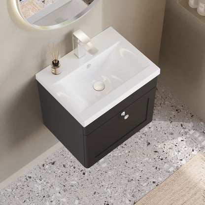 Nuie Classique 500mm Wall Hung 1 Drawer Vanity Unit & Basin