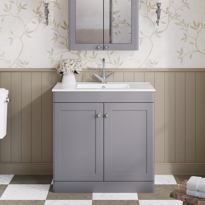 Classique 800mm Floor Standing 2-Door Vanity with Basin - 1 Tap Hole