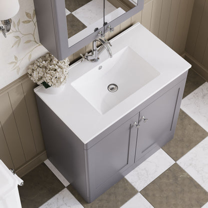 Classique 800mm Floor Standing 2-Door Vanity with Basin - 1 Tap Hole