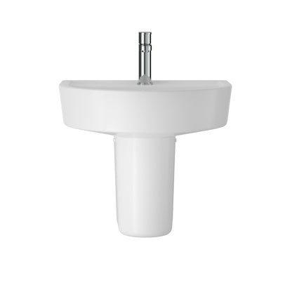 Hudson Reed Luna 420mm Basin & Semi Pedestal With Fixings & Overflow