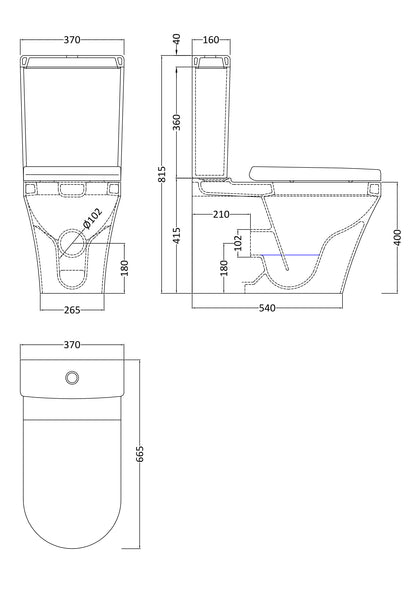 Hudson Reed Luna Flush to Wall Toilet Including Seat