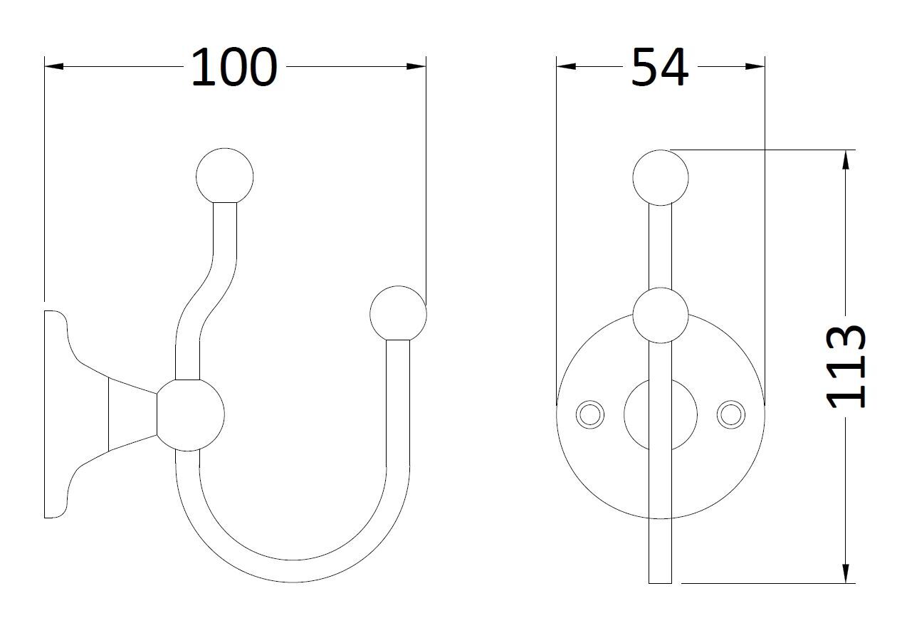BC Sanitan Victrion Gold Double Robe Hook