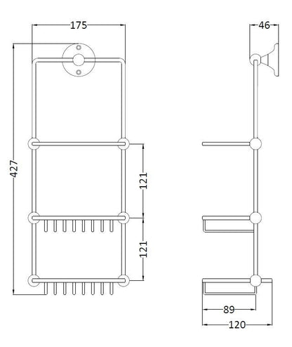 BC Sanitan Victrion Nickel 3 Tier Shower Tidy