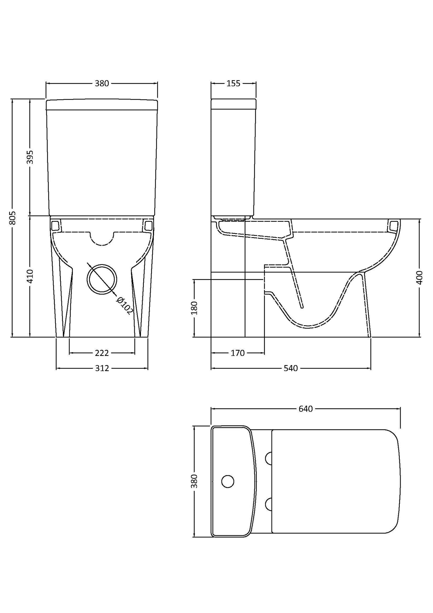 Hudson Reed Arlo Flush to Wall Toilet Including Cistern & Seat