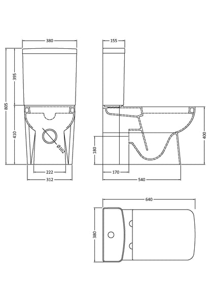 Hudson Reed Arlo Flush to Wall Toilet Including Cistern & Seat