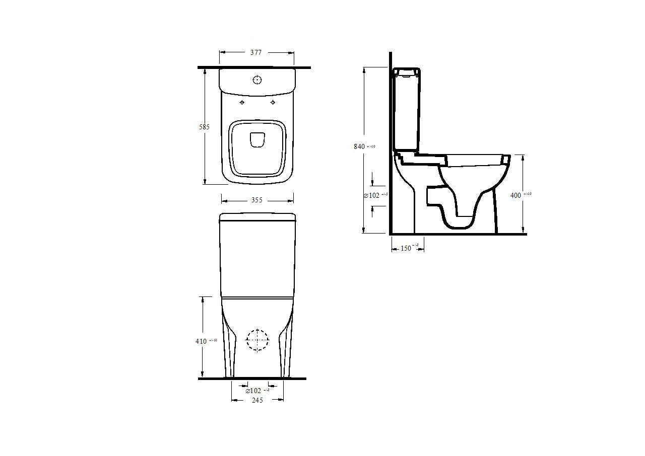 Hudson Reed Arlo Compact Flush to Wall Toilet Including Seat